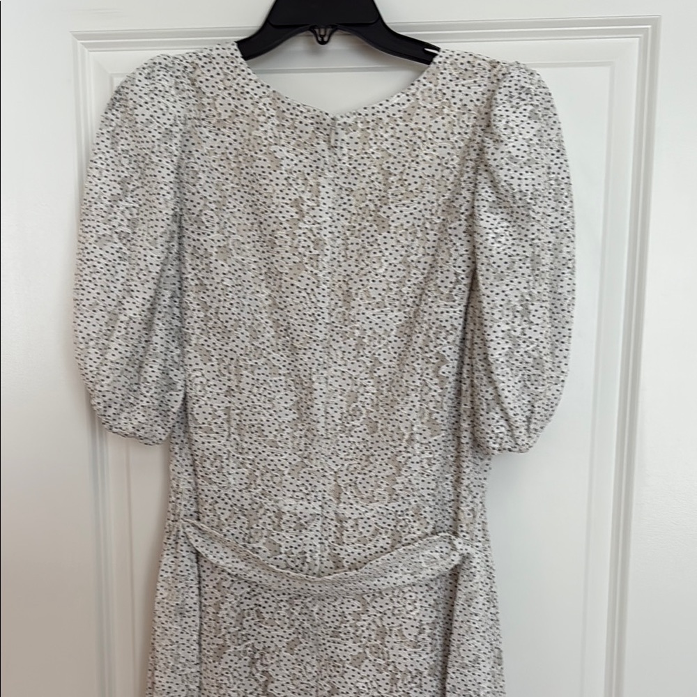 Alex Marie Black & White Puff Sleeve V-Neck Dress - Wedding, Formal, Semi-Formal